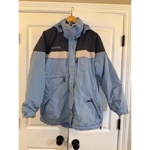Columbia Sportswear Women's 3 in 1 XL Blue Hooded Insulated Winter‎ Jacket Coat